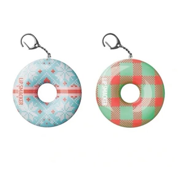 Lip Smacker Snow Tube Lip Balm & Key Chain 2 Packs Raspberry Apple Holiday - Picture 4 of 9